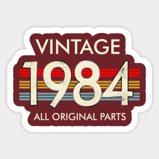 Vintage 1984 All Original Parts Sticker